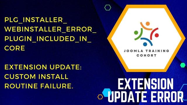 joomla Training Cohort Joomla 4 Error