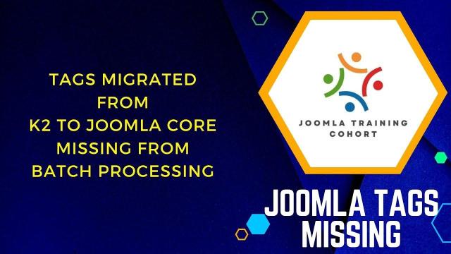 joomla Training Cohort Tags Missing